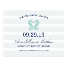 NAUTICAL SEAHORSE | SAVE THE DATE POST CARD