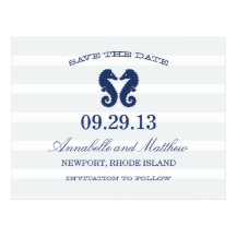 NAUTICAL SEAHORSE | SAVE THE DATE POST CARD