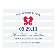 NAUTICAL SEAHORSE | SAVE THE DATE POST CARD