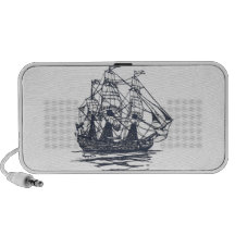 Nautical Ship Doodle Travel Speakers
