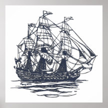 Nautical Ship Poster