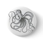 Nautical steampunk octopus vintage design buttons