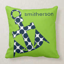 Nautical Stripes Green American MoJo Pillow