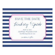 Nautical Stripes Save the Date Announcements
