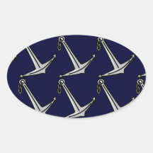 Nautical Summer Oval Sticker