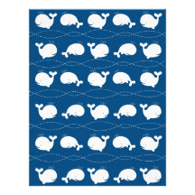 Nautical Whale Baby Scrapbook Paper Letterhead Design