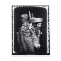Navaho woman carrying a papoose on her back post cards