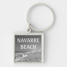 Navarre Beach - Black / White Keychain