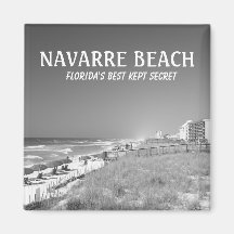 NAVARRE BEACH FLORIDA B&W MAGNET