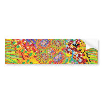 NAVEEN All Smiles: Abstract Flower Patterns Bumper Sticker