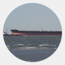 Navigating deep water channel round sticker