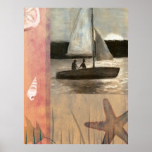 Navigation avec le coucher du soleil posters
