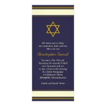 Navy and Gold Bar Mitzvah Invitation