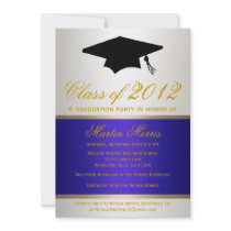Navy and Gold Graduation Invitation
