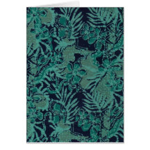 Navy and Turquoise Batik Pattern Cards