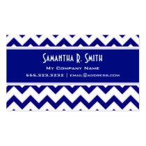 Navy and White Chevron Pattern Business Card business cards