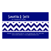 Navy and White Chevron Pattern Business Card business cards