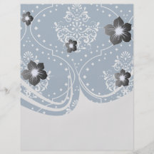 navy and white henna style damask flyer design