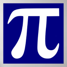 Navy and White Pi Symbol Print