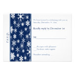 Navy and White Snowflakes Wedding Reply Card Personalized Invitation