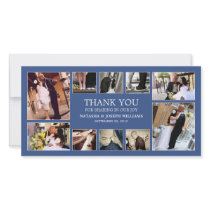 NAVY BLUE COLLAGE | WEDDING THANK YOU CARD PHOTO CARDS