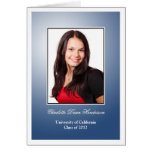 Navy blue custom photo graduation announcement greeting cards