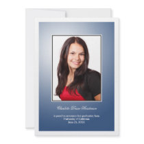 Navy blue custom photo graduation announcement