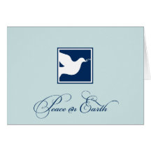 Navy blue dove peace on earth custom business logo card