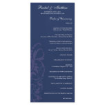 Navy Blue Floral Wedding Program