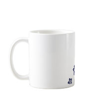 navy blue flowers mugs