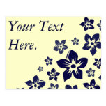 navy blue flowers post cards