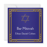 Navy Blue Gold Bar Mitzvah invitations