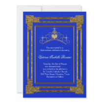 Navy Blue Gold Tiara Sweet 15 Quinceanera
