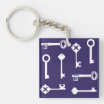 Navy Blue KEYS Keychain key chains