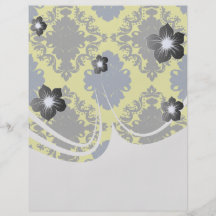 navy blue lime green black diamond damask pattern flyers