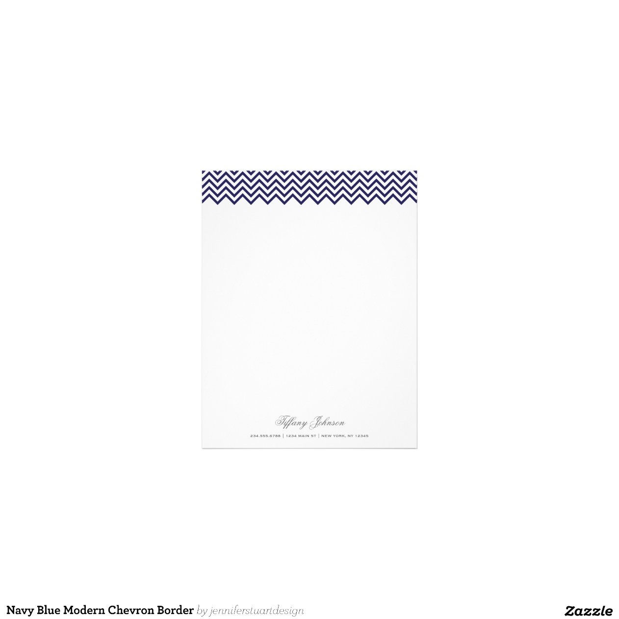 Navy Blue Modern Chevron Border | Zazzle