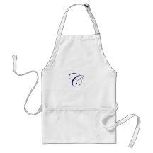 Navy Blue Monogram C Aprons