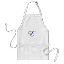 Navy Blue Monogram E Aprons
