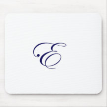 Navy Blue Monogram E Mousepads