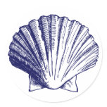 Navy Blue Sea Shell Sticker