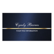 Navy Blue Shimmer with Gold Business Card