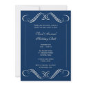 Navy blue symphony flourish corporate event party invitations
