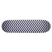Navy Blue White Chevron Pattern Custom Skate Board