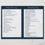 Navy Blue White Nautical Wedding Ceremony Programs Personalized Flyer