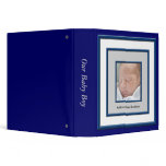 Navy Blue & White Photo Frame Baby Boy Album 3 Ring Binder