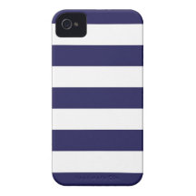 Navy Blue Wide Stripe iPhone Case iPhone 4 Cover