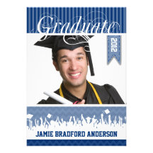 Navy Blue Zig Zag Senior Picture Class of Invite