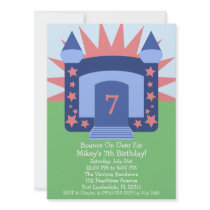 Navy Bounce On Over Bounce House Birthday Party