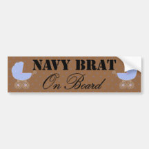 Navy Brat On Board Blue Buggy Bumper Sticker