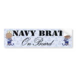 Navy Brat On Board Boy (Dark Skin) bumper stickers